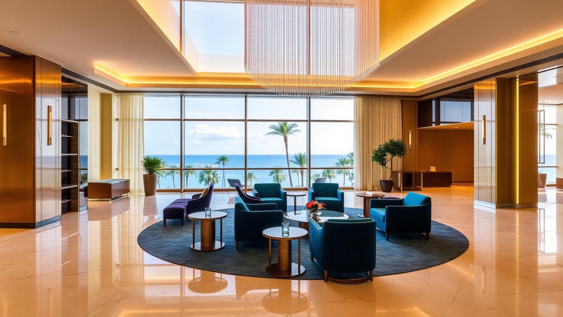Luxury beachfront resort with pool
